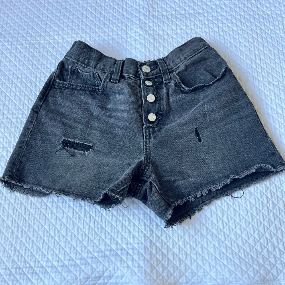 Old Navy Girls Distressed Black Shorts